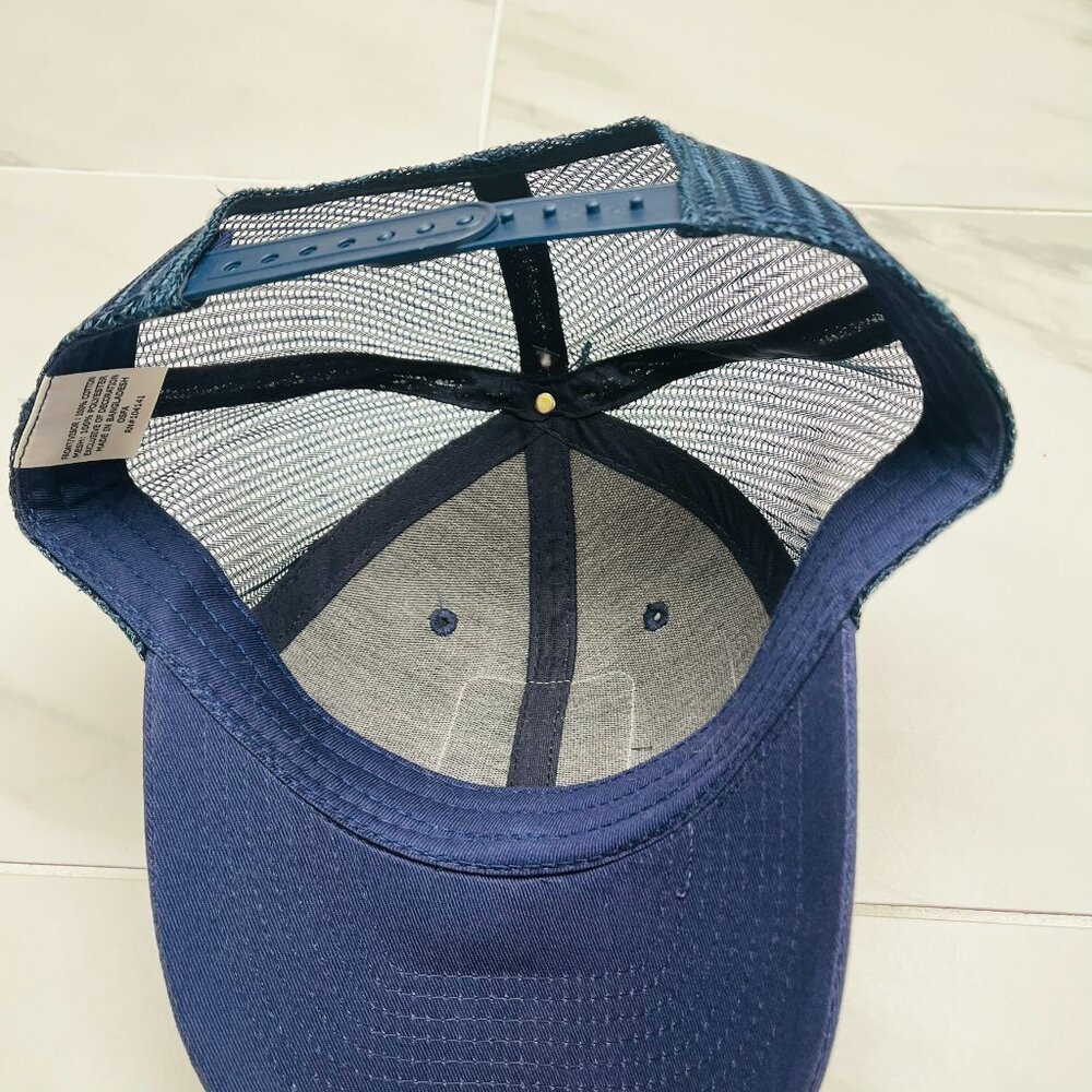 Alpine Design AD Washed Mesh Trucker Cap 'Navy' ADMA8015 One Size - Picture 3 of 4